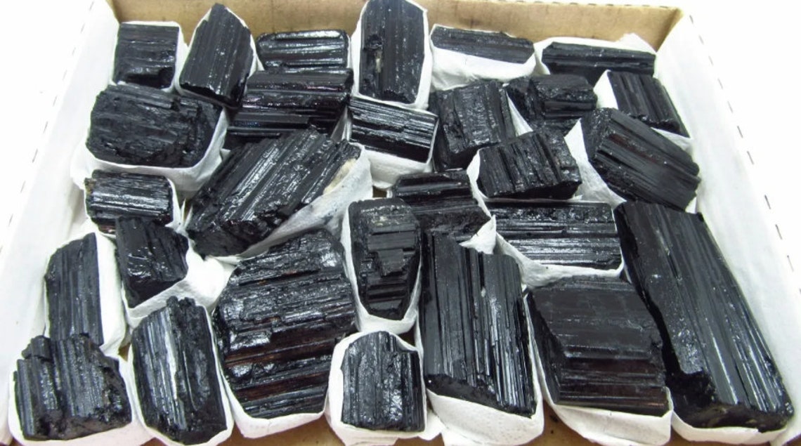 Raw Black Tourmaline Natural Crystals