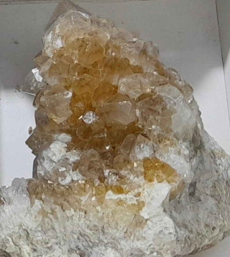 Spirit Quartz - Citrine Included Pale White Quartz Crystal Cluster