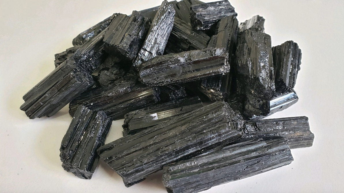 Raw Black Tourmaline Natural Crystals